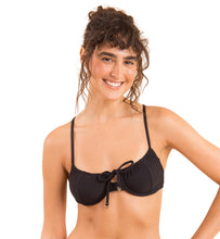 Load image into Gallery viewer, Gallery: Rio De Sol Top Top Dots-Black Balconet-Tie