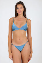 Load image into Gallery viewer, Model Front: Rio De Sol Set Set Shimmer-Baltic-Sea Tri-Fixo California
