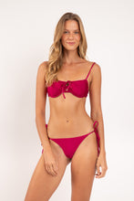 Load image into Gallery viewer, Model Front: Rio De Sol Top Top Shimmer-Desejo Balconet-Tie