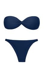 Load image into Gallery viewer, Product Front: Rio De Sol Set Set Navy Twist Leblon