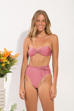 Load image into Gallery viewer, Model Front: Rio De Sol Set Set Shimmer-Confetti Twist Belted-High-Waist