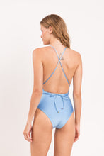 Load image into Gallery viewer, Model Back: Rio De Sol One-Piece Shimmer-Baltic-Sea New Vegas