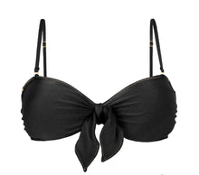 Load image into Gallery viewer, Product Front: Rio De Sol Top Top Shimmer-Black Bandeau-No
