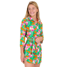 Load image into Gallery viewer, Gallery: Rio De Sol Shirtdress Green Bloom Chemise
