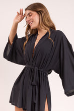 Load image into Gallery viewer, Image 05: Rio De Sol Kaftans / Cover Ups Black Kimono
