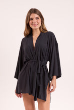 Load image into Gallery viewer, Gallery: Rio De Sol Kaftans / Cover Ups Black Kimono
