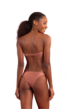 Load image into Gallery viewer, Model Back: Rio De Sol Set Set Shimmer-Copper Bandeau-Joy Essential
