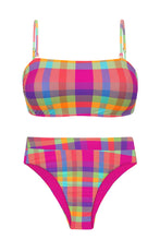 Load image into Gallery viewer, Product Front: Rio De Sol Set Set Tulip-Garden Bandeau-Reto Hotpant-Cos
