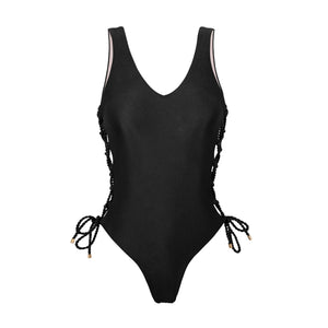 Product Front: Rio De Sol One-Piece Shimmer-Black Zoe