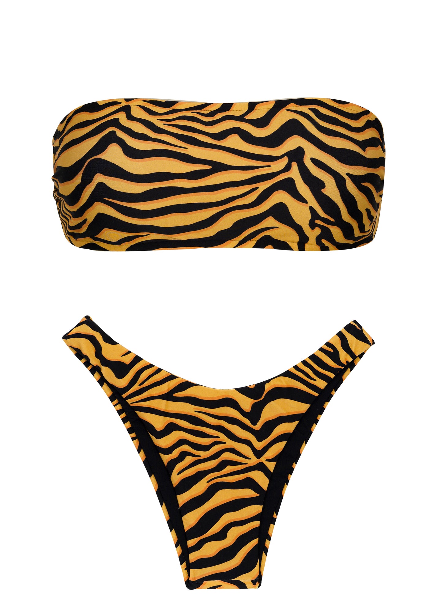 套装 Wild-Orange Bandeau-Reto High Leg